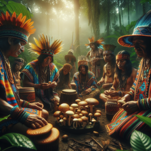 Indigenous tribe using psilocybin mushrooms